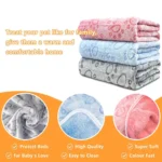 1pcs Ultra-Soft Paw Print Dog Blankets - Machine Washable, Cozy Pet Pillow Pads for Indoor & Outdoor Use - Ideal for Small to La - Image 3