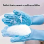 Pet Grooming Cleaning Gloves Dog Cat Bathing Shampoo Glove Scrubber Magic Dishwashing Cleanner Sponge Silicon Hair Removal Glove