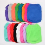 Cotton Dog Tank Top, Solid Color Sleeveless Pet T-Shirt, Breathable Dog Clothes for Small Dogs Chihuahua Yorkie - Image 4